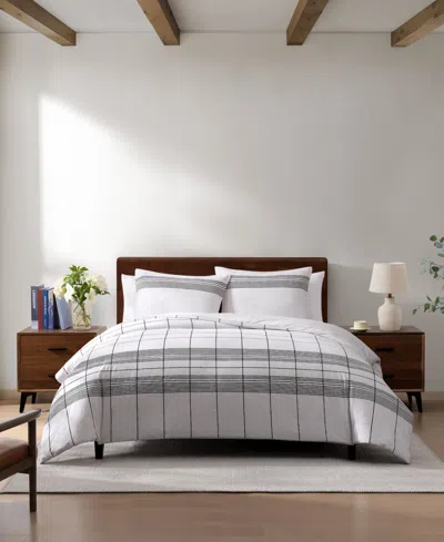 Tommy Hilfiger Brooklyn Heights Stripe Cotton 2-pc. Duvet Cover Set, Twin In Gray