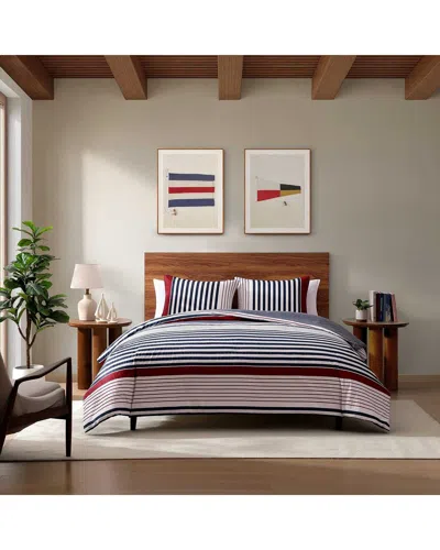 TOMMY HILFIGER TOMMY HILFIGER BROOKLYN STRIPE 100% COTTON PERCALE COMFORTER SET