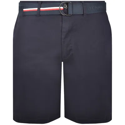 Tommy Hilfiger Brooklyn Twill Belt Shorts Navy In Blue