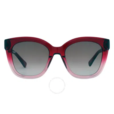 Tommy Hilfiger Brown Grandient Butterfly Ladies Sunglasses Th 1884/s 0c9a/ha 52 In Red   /   Red. / Brown