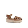 Tommy Hilfiger Brown Leather Platform Sandals In Brown