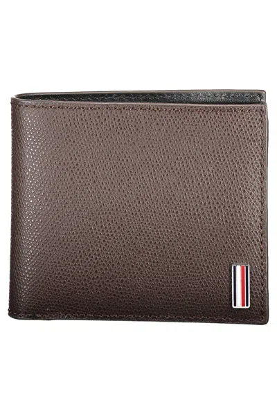 Tommy Hilfiger Brown Leather Wallet In Black