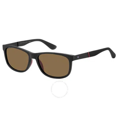 Tommy Hilfiger Brown Rectangular Men's Sunglasses Th 1520/s 0003/70 57 In Black