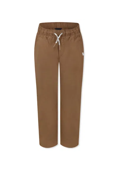 Tommy Hilfiger Kids' Brown Trousers For Boy With Flag