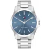 Tommy Hilfiger Bruce Blue Dial Watch Silver