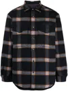 Tommy Hilfiger Brushed-effect Check-pattern Overshirt In Blue