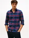 Tommy Hilfiger Brushed Flannel Check Print Shirt In Blue