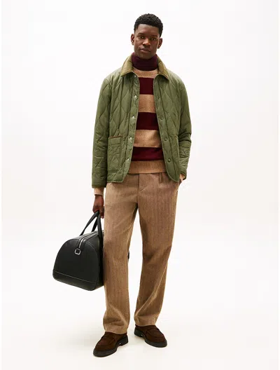 Tommy Hilfiger Brushed Herringbone Pant In Brown