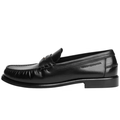 Tommy Hilfiger Brushed Leather Loafers Black