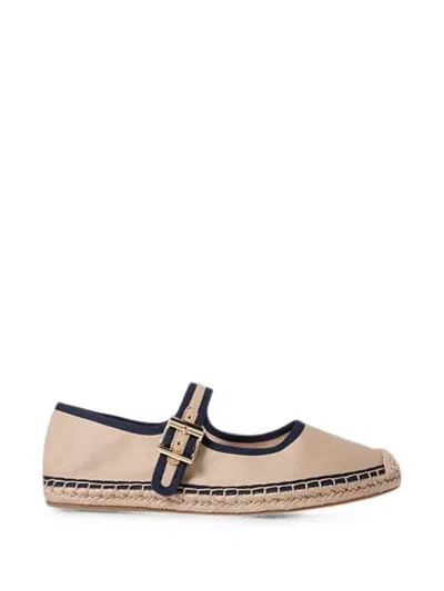 Tommy Hilfiger Buckle-fastening Espadrille Ballet Flats In White
