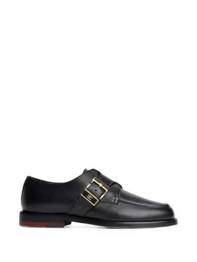 Tommy Hilfiger Buckle-fastening Leather Loafers In Black