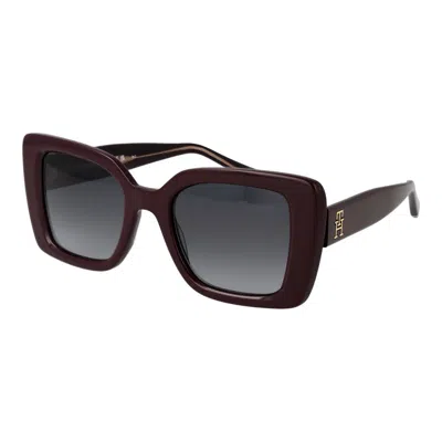 Tommy Hilfiger Burgundy Acetate Sunglasses In Brown