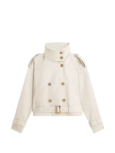 Tommy Hilfiger Water Repellent Short Trench Jacket In White