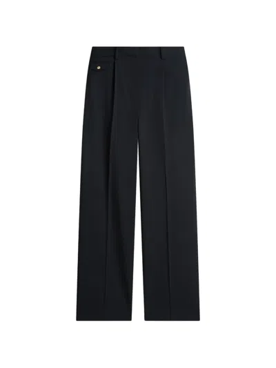 Tommy Hilfiger Button-embellished Trousers In Black