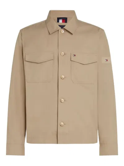Tommy Hilfiger Button-fastening Patch-pocket Jacket In Brown