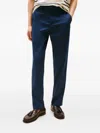 Tommy Hilfiger Button Logo-embroidered Trousers In Blue