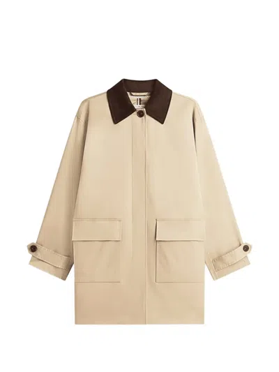 Tommy Hilfiger Button Pocket Coat In Neutral