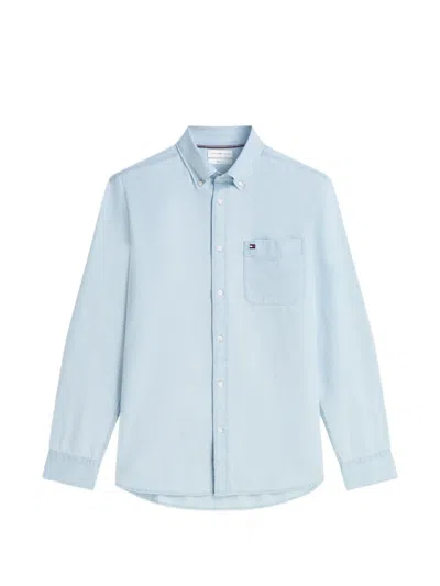 Tommy Hilfiger Button-down Chest-pocket Shirt In Blue