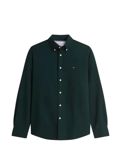 Tommy Hilfiger Button-down Collar Long-sleeve Shirt In Green