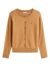 Tommy Hilfiger Mustard Coloured Cardigan With Buttons And Logo. In Brown