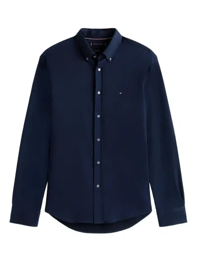 Tommy Hilfiger Buttoned Long-sleeved Shirt In Blue