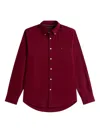 Tommy Hilfiger Buttoned Long-sleeved Shirt In Burgundy