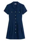 Tommy Hilfiger Buttoned-pocketed Mini Dress In Blue