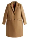 Tommy Hilfiger Buttoned Single Breasted Coat In Brown