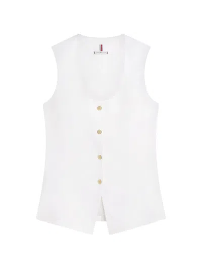 Tommy Hilfiger Buttoned Waistcoat In White