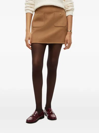 Tommy Hilfiger Button-embellished Mini Skirt In Brown
