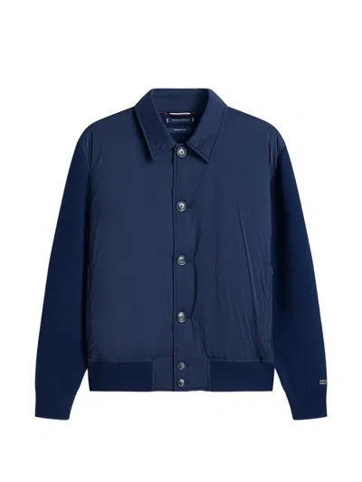 Tommy Hilfiger Button-up Bomber Jacket In Blue