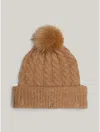 Tommy Hilfiger Cable Knit Alpaca In Beige