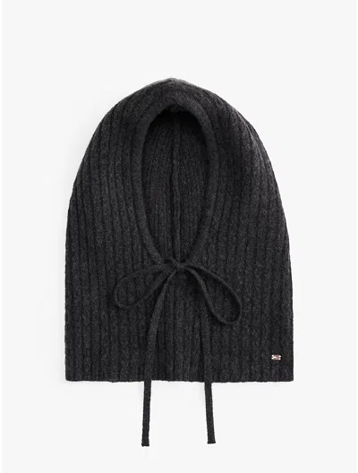 Tommy Hilfiger Cable Knit Balaclava In Black