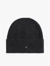 Tommy Hilfiger Cable Knit Beanie In Black