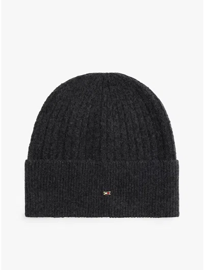 Tommy Hilfiger Cable Knit Beanie In Black