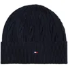 Tommy Hilfiger Cable Knit Beanie Hat Navy In Black