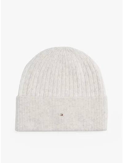 Tommy Hilfiger Cable Knit Beanie In White