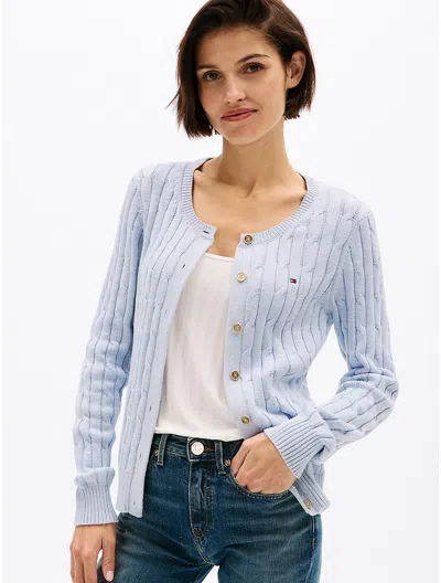 Tommy Hilfiger Cable Knit Cardigan In Blue