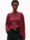 Tommy Hilfiger Cable Knit Cardigan In Red