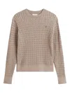 Tommy Hilfiger Cable Knit Cotton Sweater In Brown
