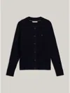 Tommy Hilfiger Long-sleeved Knitted Cardigan In Navy