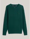 Tommy Hilfiger Wool Crewneck Sweater In Ornamental Green
