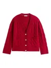 Tommy Hilfiger Cable-knit Pocket Cardigan In Red