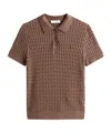 Tommy Hilfiger Cable Knit Polo Short Sleeve Jumper In Brown