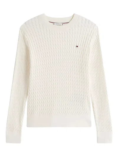Tommy Hilfiger Knitted Jersey In Ivory White