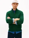 Tommy Hilfiger Cable Knit Quarter In Green