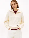 Tommy Hilfiger Cable Knit Quarter In White