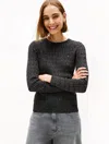 Tommy Hilfiger Cable Knit Shimmer Sweater In Black