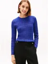 Tommy Hilfiger Cable Knit Shimmer Sweater In Blue