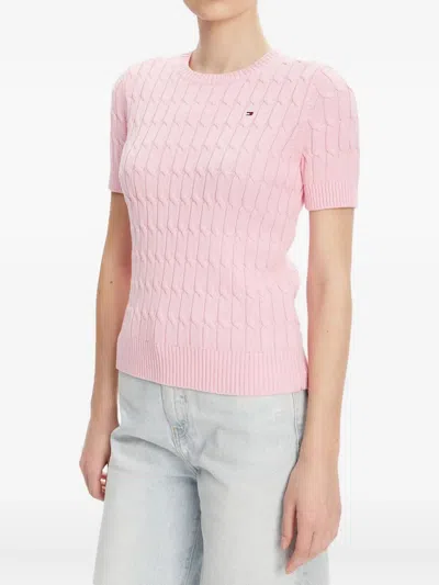 Tommy Hilfiger Cable-knit Short-sleeve Sweater